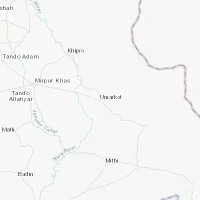 Map showing location of Umarkot (25.363290, 69.741840)