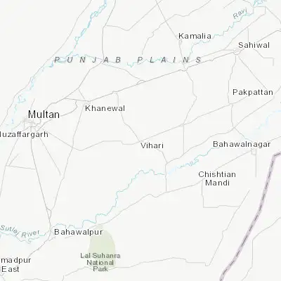 Map showing location of Vihari (30.044500, 72.355600)