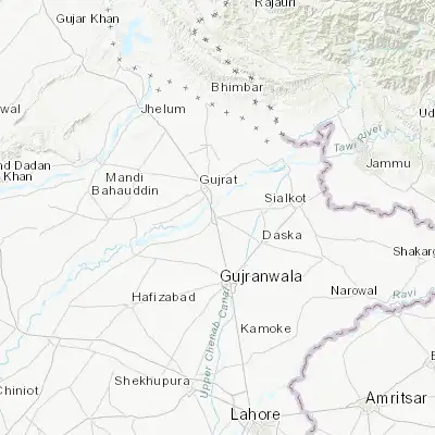 Map showing location of Wazirabad (32.443240, 74.120000)