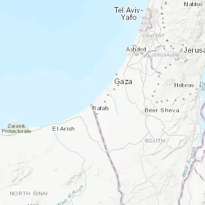Map showing location of ‘Abasān al Jadīdah (31.341580, 34.345920)