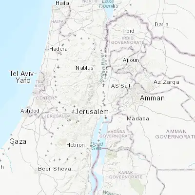 Map showing location of Al ‘Awjā (31.950690, 35.467560)