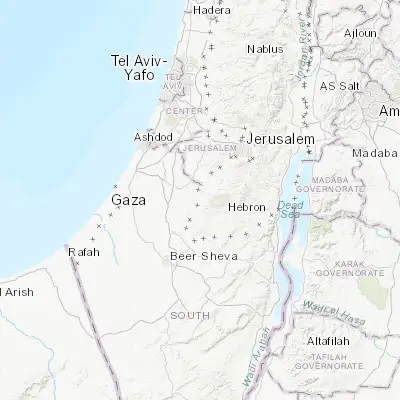 Map showing location of al-Kum (31.531230, 34.960640)