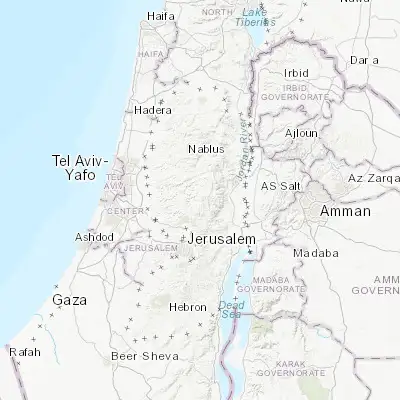 Map showing location of Al Mazra‘ah ash Sharqīyah (32.000180, 35.281520)