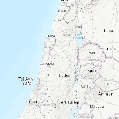 Map showing location of Al Yāmūn (32.485630, 35.230110)