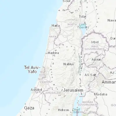 Map showing location of Bal‘ā (32.333920, 35.111600)