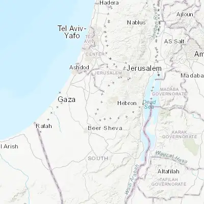 Map showing location of Bayt ‘Awwā (31.509110, 34.949380)