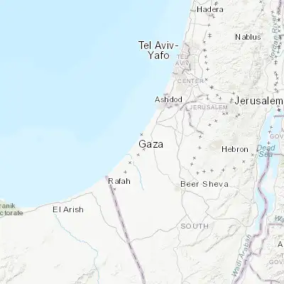Map showing location of Bayt Lāhyā (31.546400, 34.495140)
