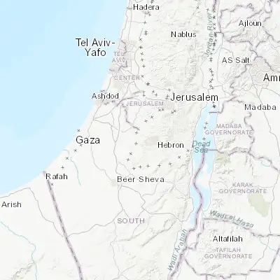 Map showing location of Bayt Maqdum (31.535370, 34.971920)