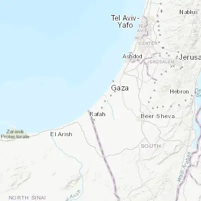 Map showing location of Dayr al Balaḩ (31.418340, 34.349330)