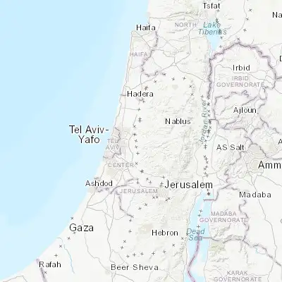 Map showing location of Elqana (32.110120, 35.032330)