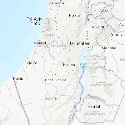 Map showing location of Hebron (31.529350, 35.093800)