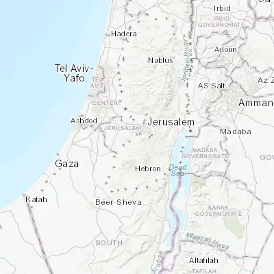 Map showing location of Ḩūsān (31.709310, 35.134750)