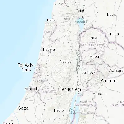 Map showing location of Nablus (32.221110, 35.254440)