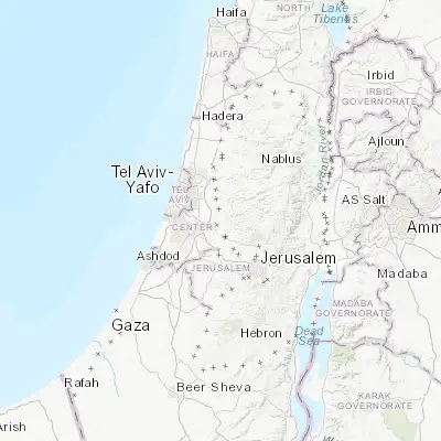 Map showing location of Qibyah (31.977340, 35.009840)