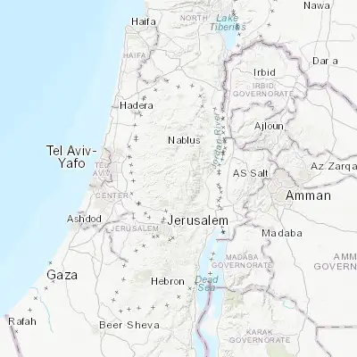 Map showing location of Turmus‘ayyā (32.035380, 35.285640)