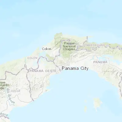Map showing location of Alcalde Díaz (9.122730, -79.556670)