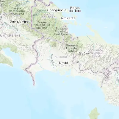 Map showing location of Los Algarrobos Arriba (8.520010, -82.424510)