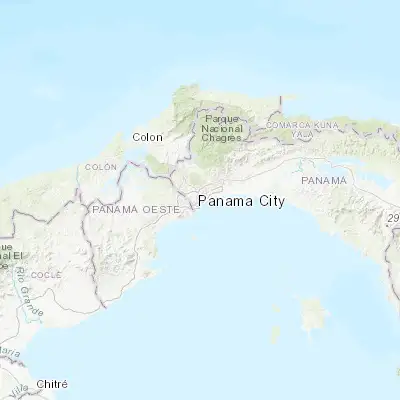 Map showing location of Panamá (8.993600, -79.519730)