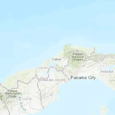 Map showing location of Puerto Pilón (9.363160, -79.793330)