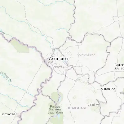 Map showing location of Areguá (-25.312500, -57.384720)