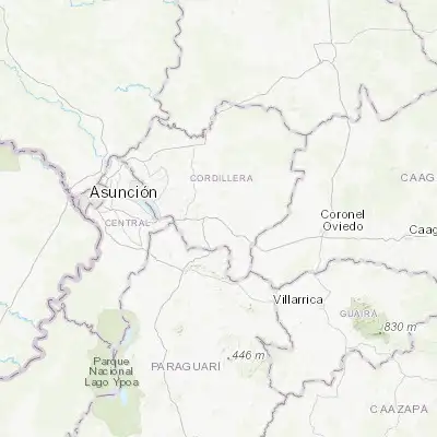 Map showing location of Eusebio Ayala (-25.382760, -56.960880)