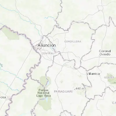 Map showing location of Pirayú (-25.484150, -57.236120)