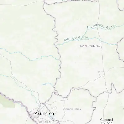 Map showing location of Puerto Rosario (-24.441270, -57.142720)