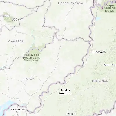 Map showing location of Tomás Romero Pereira (-26.531150, -55.260460)
