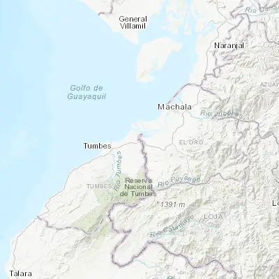 Map showing location of Aguas Verdes (-3.481390, -80.245000)
