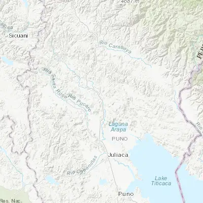 Map showing location of Azángaro (-14.908430, -70.196160)