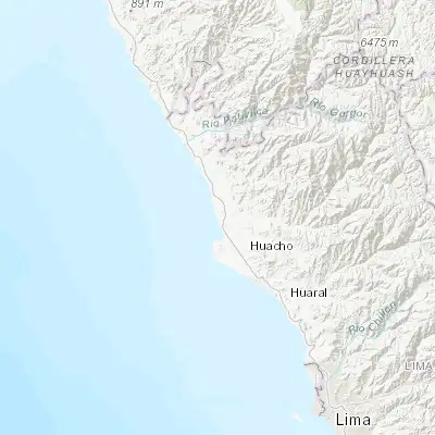 Map showing location of Caleta de Carquín (-11.092500, -77.626670)