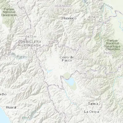 Map showing location of Cerro de Pasco (-10.667480, -76.256680)
