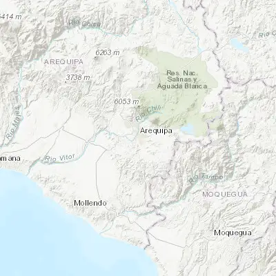 Map showing location of Ciudad Satelite (-16.430850, -71.529210)