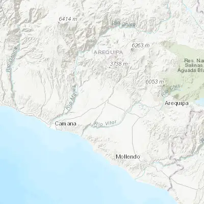 Map showing location of El Pedregal (-16.363140, -72.192100)