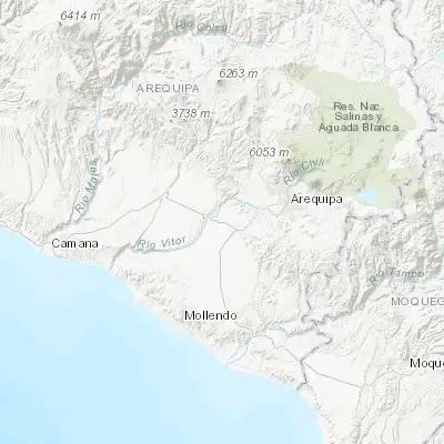 Map showing location of El Triunfo ( El Cruce) (-16.493190, -71.853050)