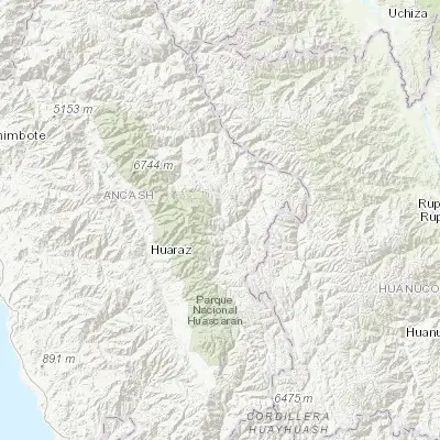 Map showing location of Huari (-9.347180, -77.170720)