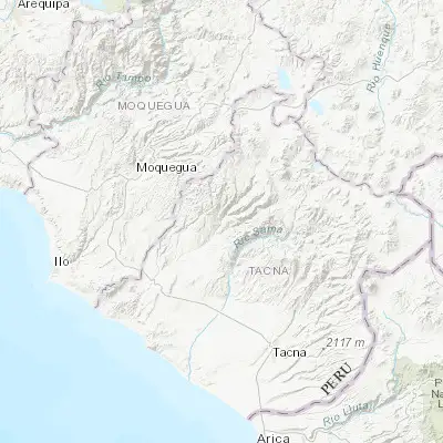 Map showing location of Ilabaya (-17.420830, -70.513330)