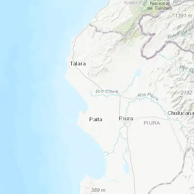Map showing location of La Huaca (-4.911670, -80.960000)