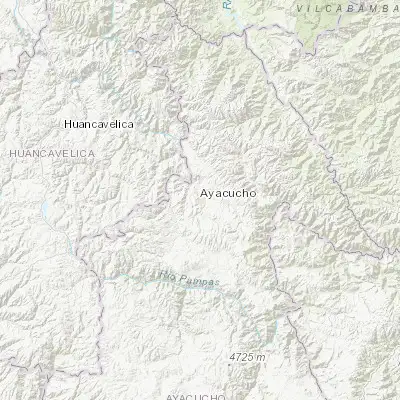 Map showing location of Las Nazarenas (-13.154650, -74.215530)