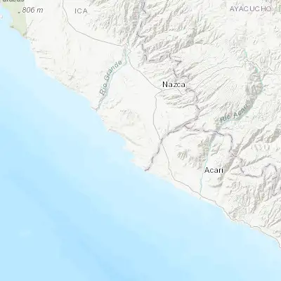 Map showing location of Minas de Marcona (-15.211940, -75.110280)