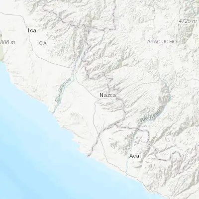 Map showing location of Nazca (-14.830980, -74.938950)