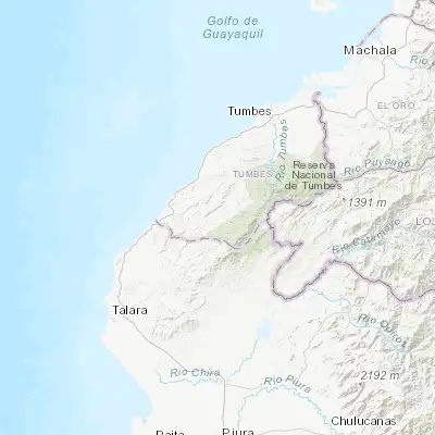 Map showing location of Papayal (-4.077710, -80.736900)