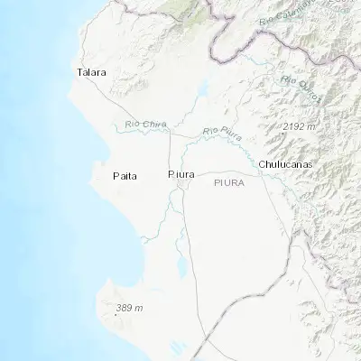 Map showing location of Piura (-5.194490, -80.632820)