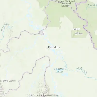 Map showing location of Pucallpa (-8.379150, -74.553870)