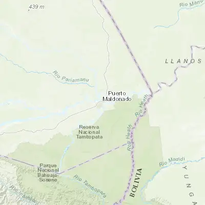 Map showing location of Puerto Maldonado (-12.593310, -69.189130)