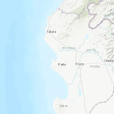 Map showing location of Salinera Colán (-5.033330, -81.066670)