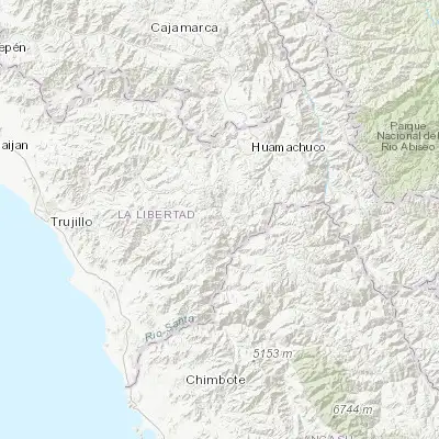 Map showing location of Santiago de Chuco (-8.140990, -78.173290)