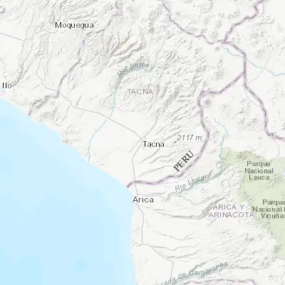 Map showing location of Tacna (-18.014650, -70.253620)