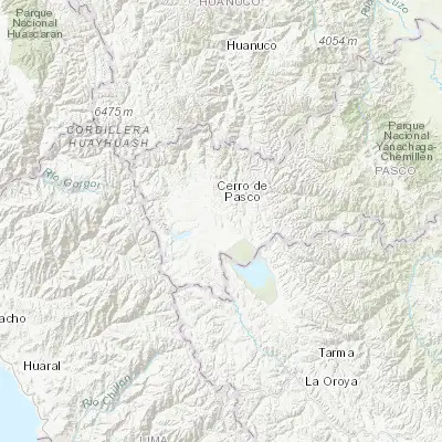 Map showing location of Tinyahuarco (-10.767710, -76.275230)