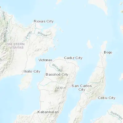 Map showing location of Andres Bonifacio (10.916670, 123.250000)